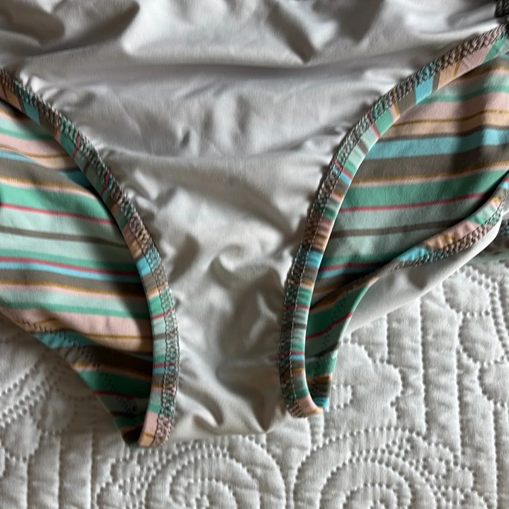 Lands' End Green and Pink Striped Tankini - Picture 10 of 11